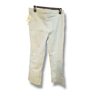 Versace Jeans Collection Light Blue Embroudered Floral Flare Pants NWT Size 48